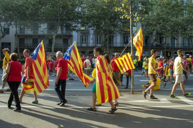 Katalonya Ulusal gün boyunca bağımsızlık tezahür insan