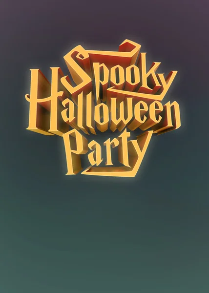 Spooky Halloween Party pumpkin poster template letters 3d — ストック写真