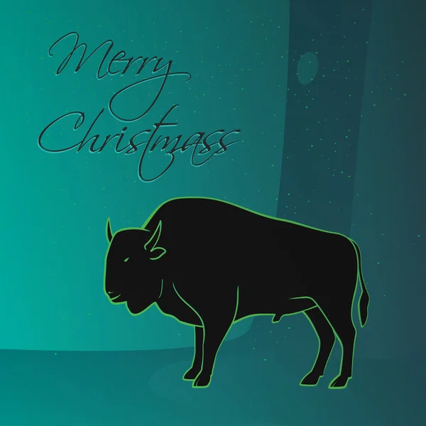 Merry Christmas magiska skogen card — Stock vektor