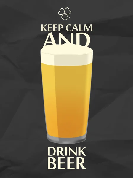 Mantenha a calma e beba cerveja — Vetor de Stock