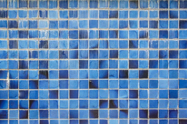 Blue ceramic wall tiles and details of surface — Stock Photo, Image