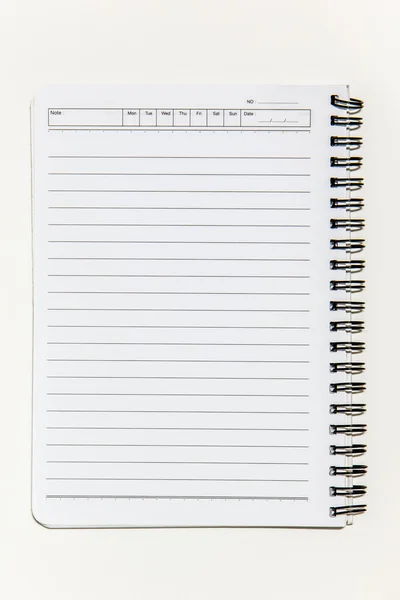 空白的白色笔记本纸 — 图库照片