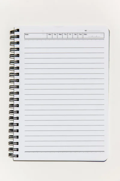 Blank white notebook paper — Stock Photo, Image