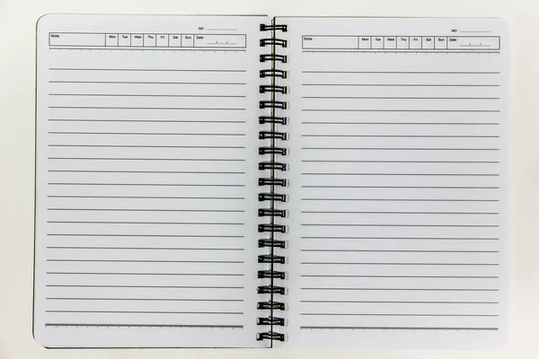 Blank white notebook paper