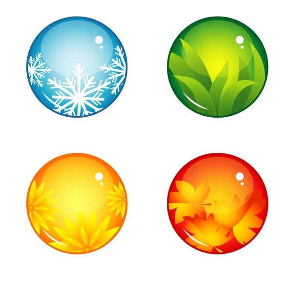 Interface buttons season — Stock Vector