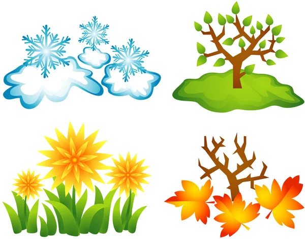 Symbole der Jahreszeiten — Stockvektor