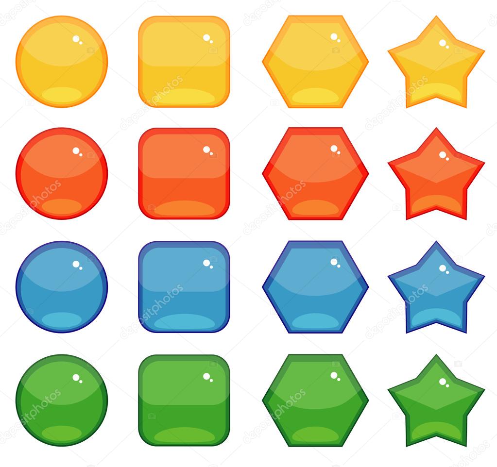Buttons shapes set