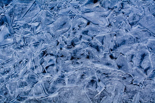 Zdjęcie Zamarzniętego Lodu Niebieskich Odcieniach Zimowe Naturalne Tło Dla Projektowania — Zdjęcie stockowe