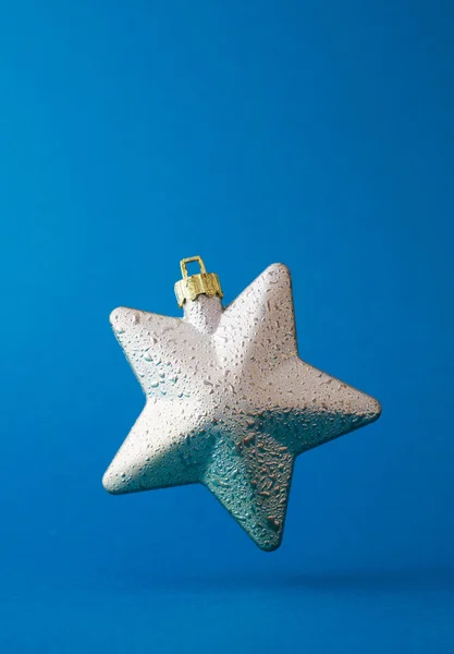 Prata estrela de Natal — Fotografia de Stock