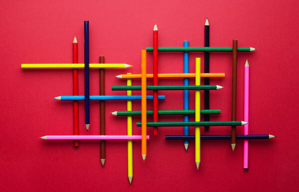 Collection of colorful crayons