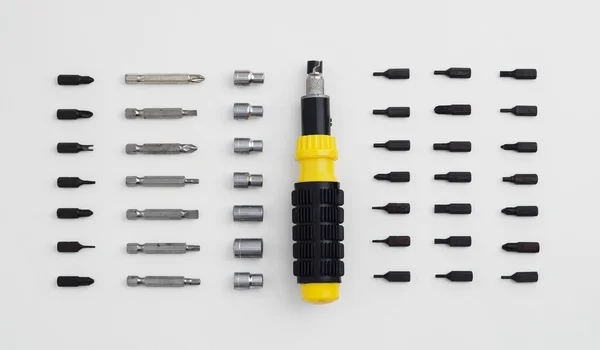 Ratchet screwdriver well arranged — Stock Photo, Image