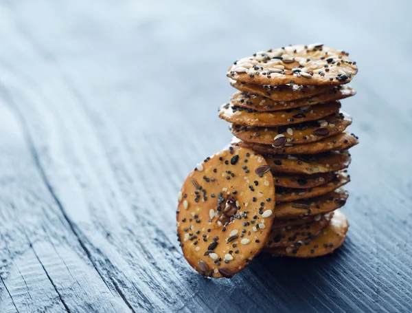 Crackers with mix seeds — Stock Photo, Image