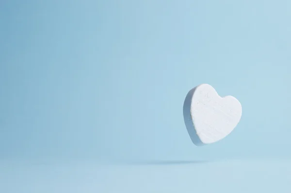 Dřevěné srdce pádu modrá — Stock fotografie