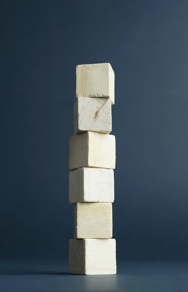 Stack of wooden cubes