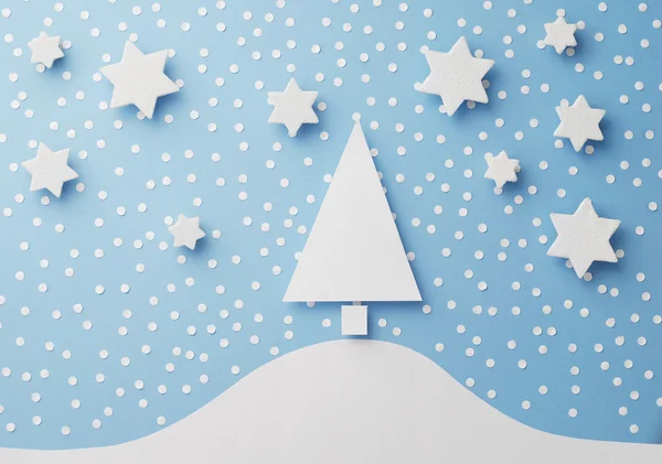 Árvore de Natal de papel com estrelas — Fotografia de Stock