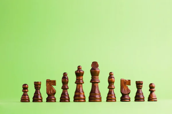 Wooden chess figurines — Stock Photo, Image