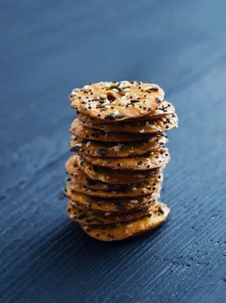 Crackers with mix seeds — Stock Photo, Image