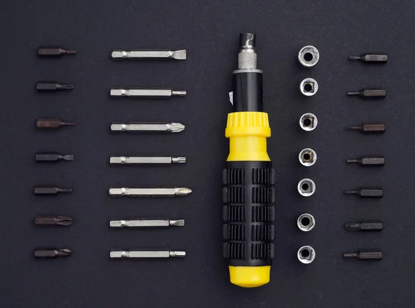 Ratchet screwdriver well arranged — Stock Photo, Image