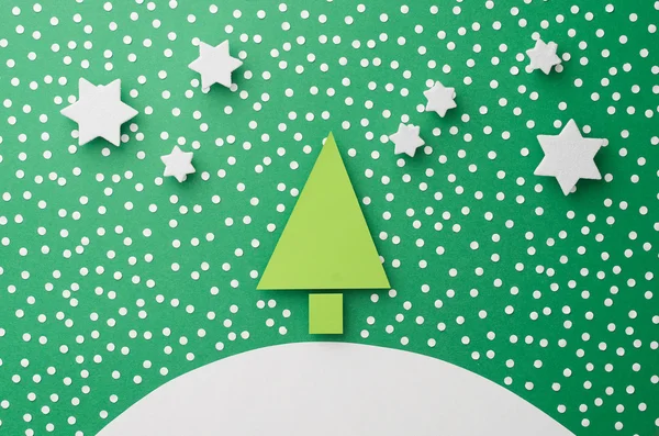 Papír vánoční strom s hvězdami — Stock fotografie