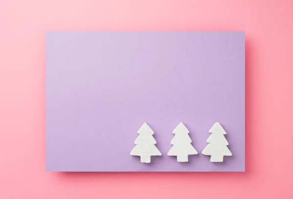 圣诞树圣诞卡片 — 图库照片