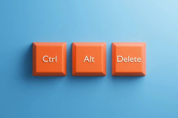 控制备选方案从计算机键盘上删除键 3D插图 图库图片