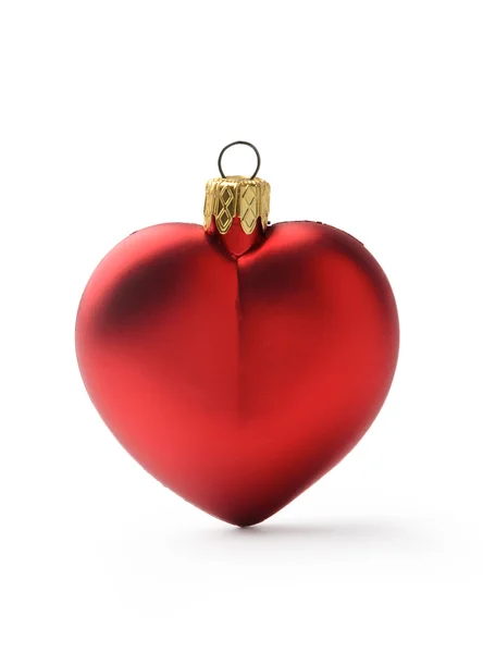 Christmas heart shaped red ball — Stock Photo, Image