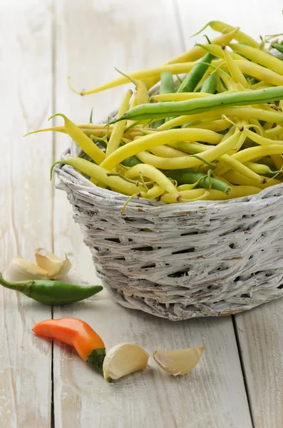 Gele en groene bonen — Stockfoto