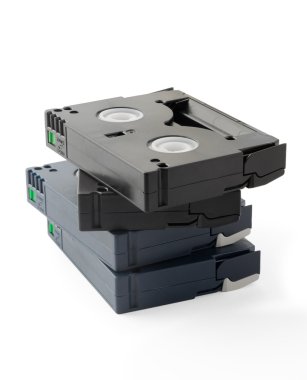 mini dv kaset yığını