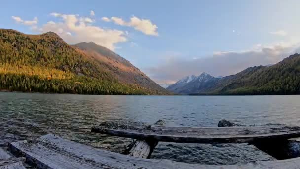 Altai Lago Timelaps Video Autunno Filmato Stock Royalty Free
