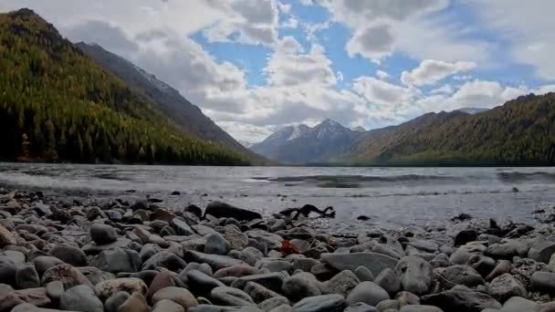 Altai Lago Timelaps Video Autunno Filmato Stock