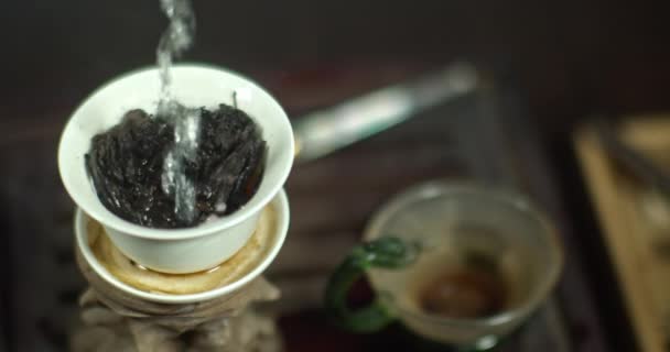 Chińska Ceremonia Herbaty Domu — Wideo stockowe