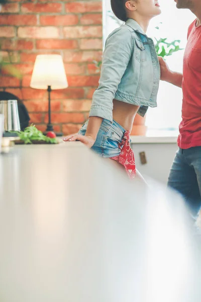 Beziehung Schönes Paar Hause — Stockfoto