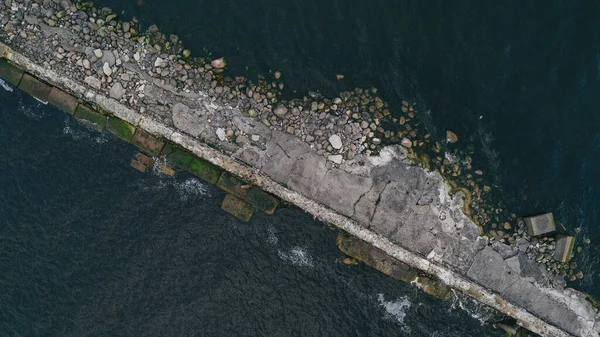 Bird's-eye view. Aerial view of a pier
