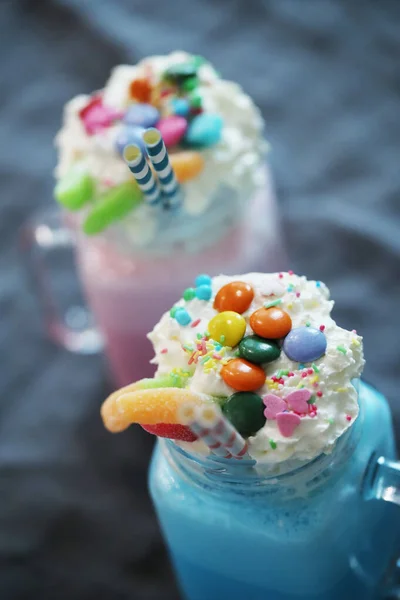 Heerlijke Milkshakes Tafel — Stockfoto