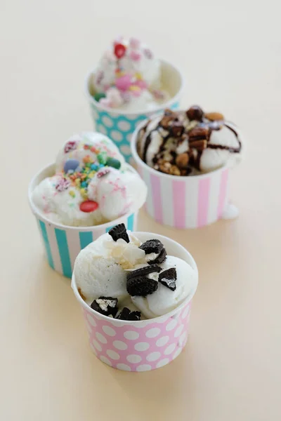 Dessert Delicious Ice Cream Table — Stock Photo, Image