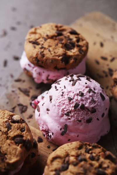 Comida Dulce Deliciosas Galletas Helado — Foto de Stock