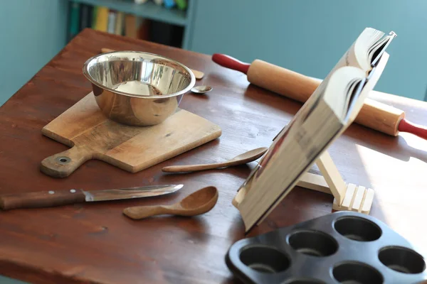 Кухонные Принадлежности Кухонный Интерьер Посуда — стоковое фото