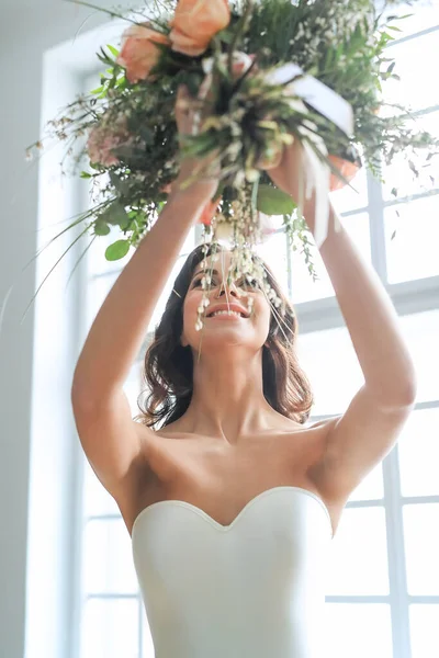Bröllop Vackra Brud Brudklänning — Stockfoto