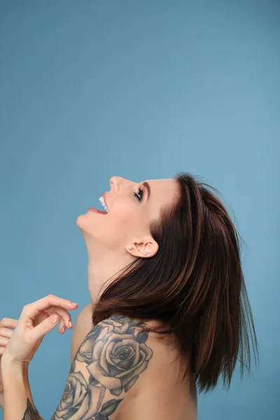 Beautiful Woman Tattoo Hand — Stock Photo, Image