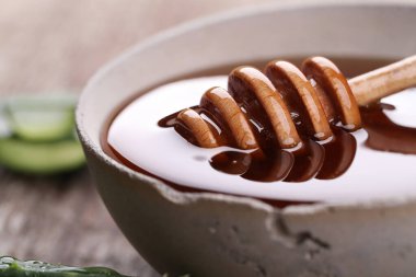 İlaçlar. Aloe vera ve bal masada