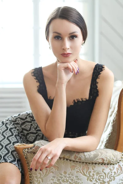 Lifestyle Young Woman Home — Stock Photo, Image