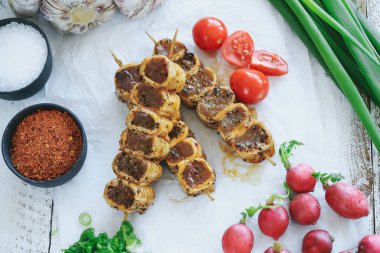 Lezzetli yiyeceklere yakın çekim