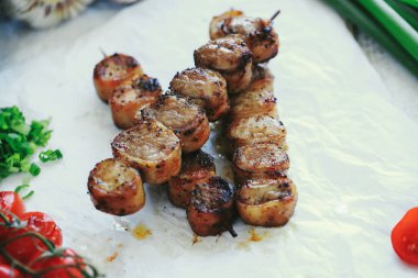 Lezzetli yiyeceklere yakın çekim