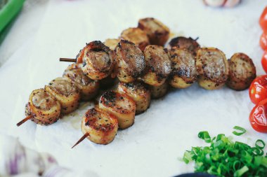 Lezzetli yiyeceklere yakın çekim