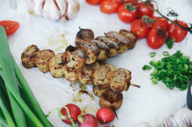 Lezzetli yiyeceklere yakın çekim