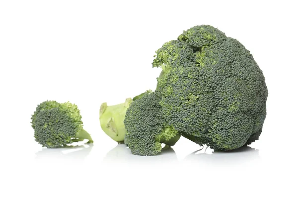 Isolerad Broccoli Vit Bakgrund — Stockfoto