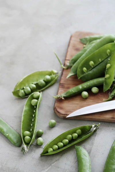 Groenten Groene Erwten Tafel — Stockfoto