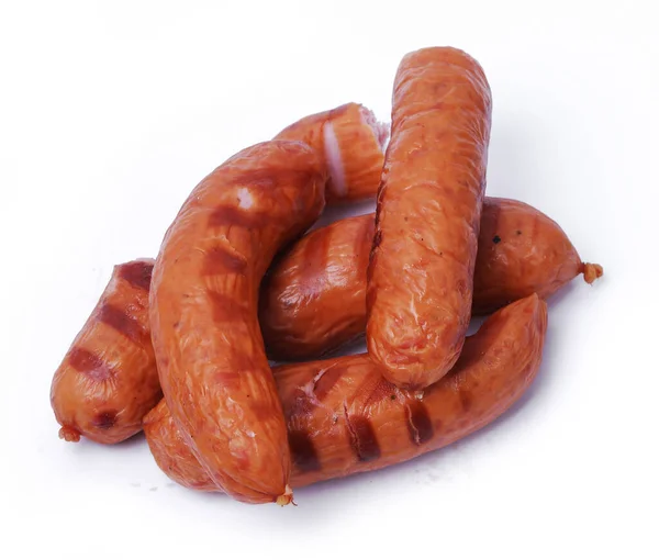 Delicious Sausages White Background — Stock Photo, Image