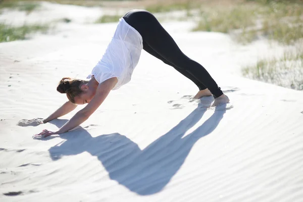 Sport Mode Vie Yoga Sur Plage — Photo