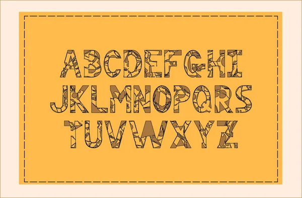 Hilo Fuente Abc Letras Para Diferentes Diseños Coser Fuente Letras — Vector de stock